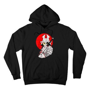 Japanese Samurai Cat Katana Japanese Bobtail Cat Anime Raglan Hoodie