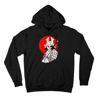 Japanese Samurai Cat Katana Japanese Bobtail Cat Anime Raglan Hoodie