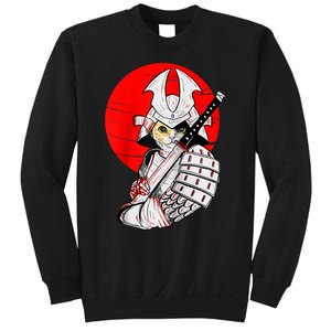 Japanese Samurai Cat Katana Japanese Bobtail Cat Anime Raglan Sweatshirt