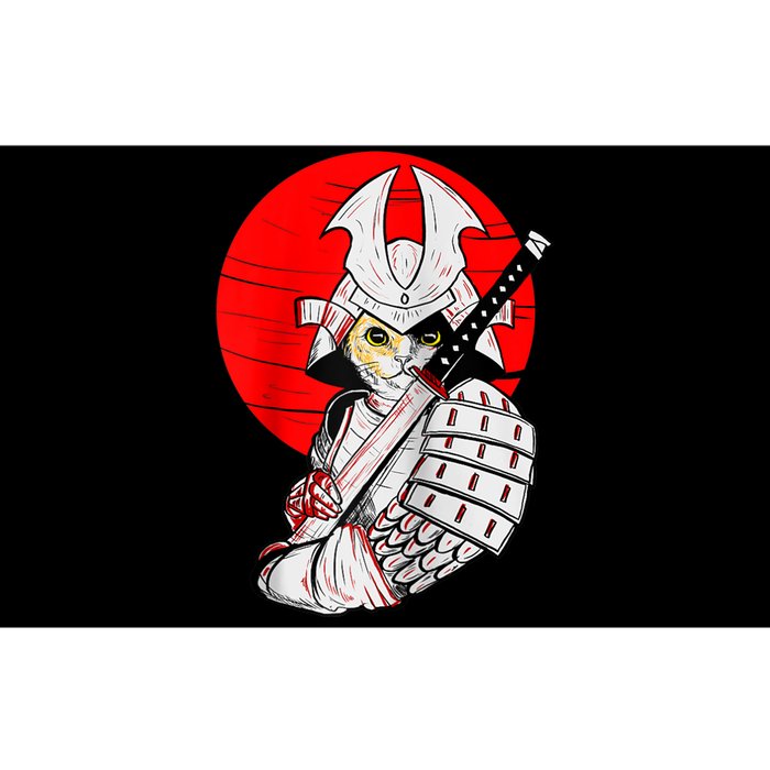 Japanese Samurai Cat Katana Japanese Bobtail Cat Anime Raglan Bumper Sticker