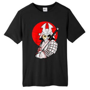 Japanese Samurai Cat Katana Japanese Bobtail Cat Anime Raglan Tall Fusion ChromaSoft Performance T-Shirt