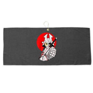 Japanese Samurai Cat Katana Japanese Bobtail Cat Anime Raglan Large Microfiber Waffle Golf Towel