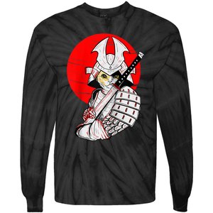 Japanese Samurai Cat Katana Japanese Bobtail Cat Anime Raglan Tie-Dye Long Sleeve Shirt