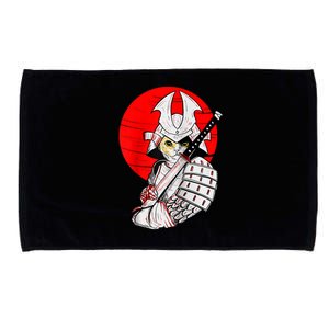 Japanese Samurai Cat Katana Japanese Bobtail Cat Anime Raglan Microfiber Hand Towel