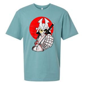 Japanese Samurai Cat Katana Japanese Bobtail Cat Anime Raglan Sueded Cloud Jersey T-Shirt