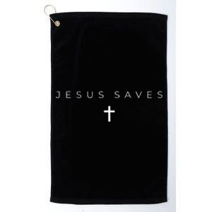 Jesus Saves Cross Subtle Christian Minimal Religious Faith Platinum Collection Golf Towel