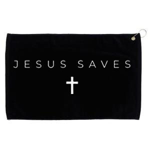 Jesus Saves Cross Subtle Christian Minimal Religious Faith Grommeted Golf Towel