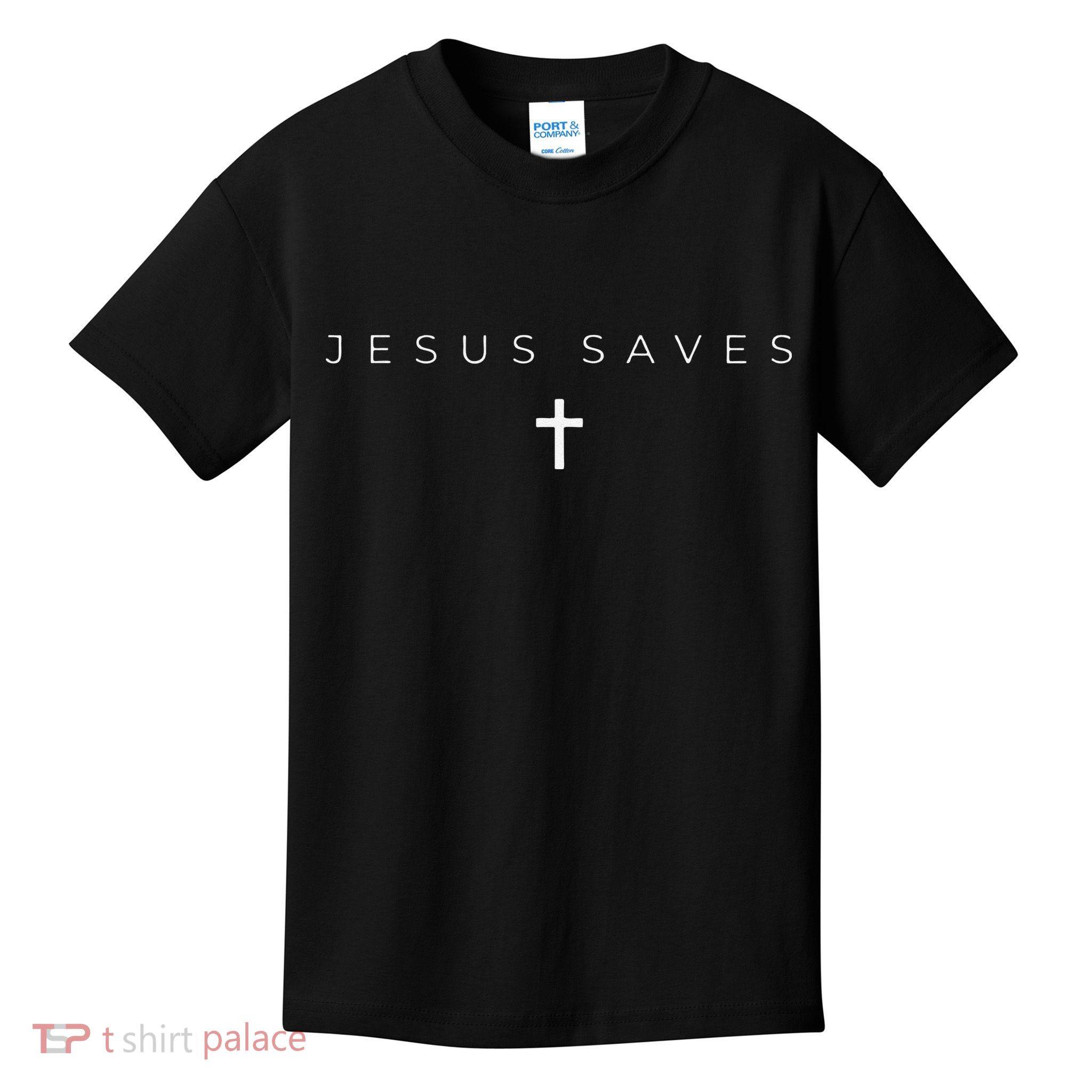Jesus Saves Cross Subtle Christian Minimal Religious Faith Kids T-Shirt