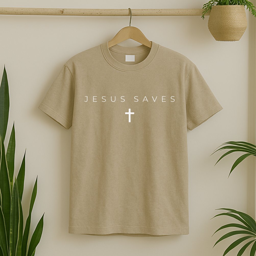Jesus Saves Cross Subtle Christian Minimal Religious Faith T-Shirt