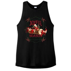 Joyful Season Christmas Season Santa And Elves Ladies PosiCharge Tri-Blend Wicking Tank