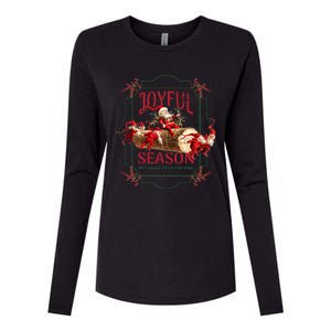 Joyful Season Christmas Season Santa And Elves Womens Cotton Relaxed Long Sleeve T-Shirt