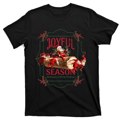 Joyful Season Christmas Season Santa And Elves T-Shirt