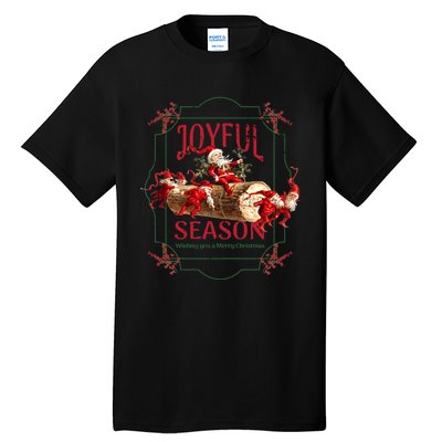 Joyful Season Christmas Season Santa And Elves Tall T-Shirt