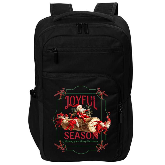 Joyful Season Christmas Season Santa And Elves Impact Tech Backpack