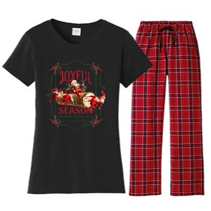 Joyful Season Christmas Season Santa And Elves Women's Flannel Pajama Set