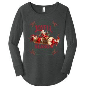 Joyful Season Christmas Season Santa And Elves Women's Perfect Tri Tunic Long Sleeve Shirt