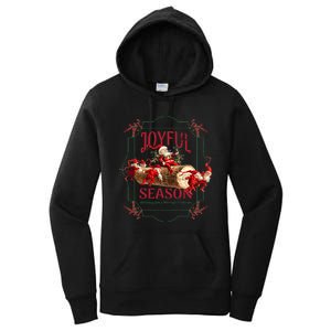 Joyful Season Christmas Season Santa And Elves Women's Pullover Hoodie