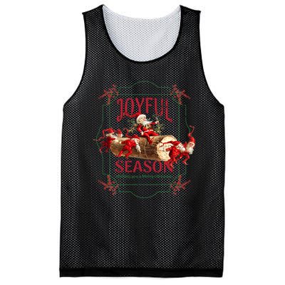 Joyful Season Christmas Season Santa And Elves Mesh Reversible Basketball Jersey Tank