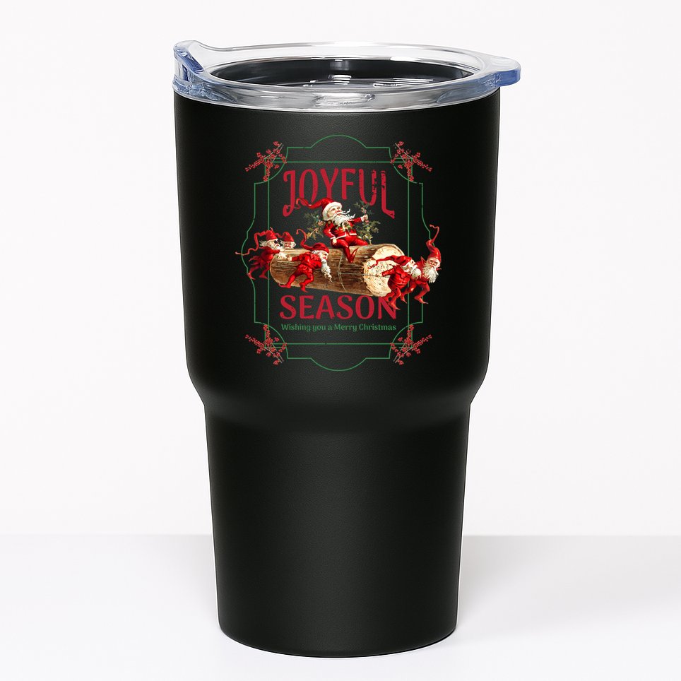 Joyful Season Christmas Season Santa And Elves Tumbler