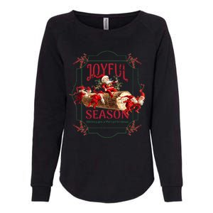 Joyful Season Christmas Season Santa And Elves Womens California Wash Sweatshirt