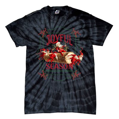 Joyful Season Christmas Season Santa And Elves Tie-Dye T-Shirt