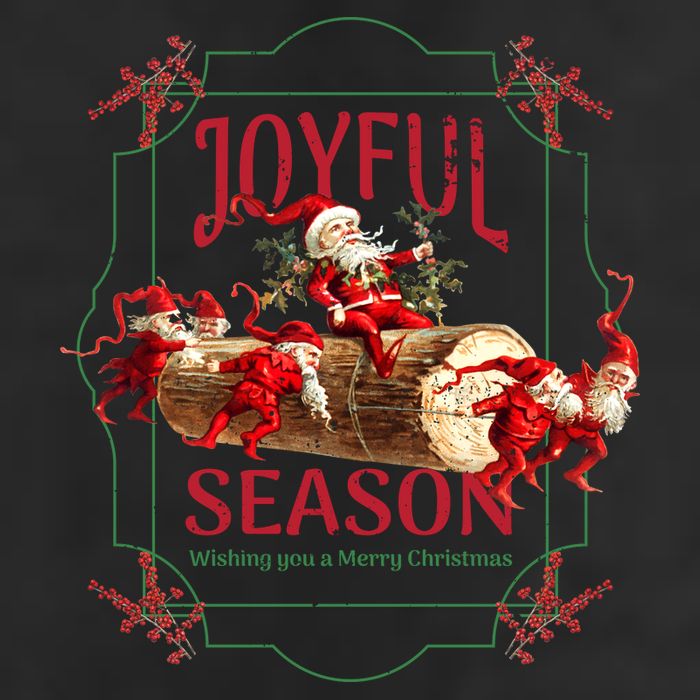 Joyful Season Christmas Season Santa And Elves Trucker Hat