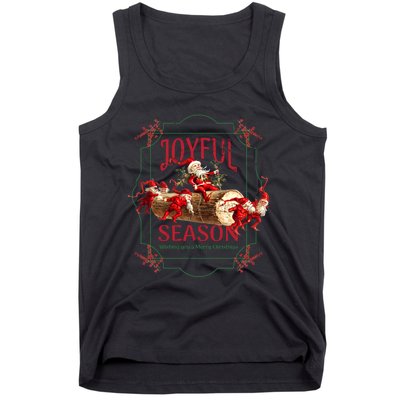 Joyful Season Christmas Season Santa And Elves Tank Top