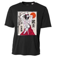 Japanese Samurai Culture Scenery Vintage Sakura Cherry Cooling Performance Crew T-Shirt