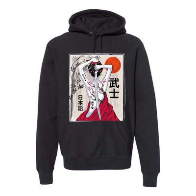 Japanese Samurai Culture Scenery Vintage Sakura Cherry Premium Hoodie