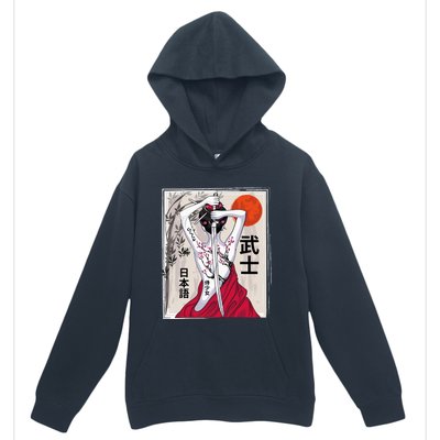 Japanese Samurai Culture Scenery Vintage Sakura Cherry Urban Pullover Hoodie