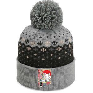 Japanese Samurai Cat Warrior Japan Ninja Kitten The Baniff Cuffed Pom Beanie