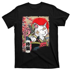 Japanese Samurai Cat Warrior Japan Ninja Kitten T-Shirt