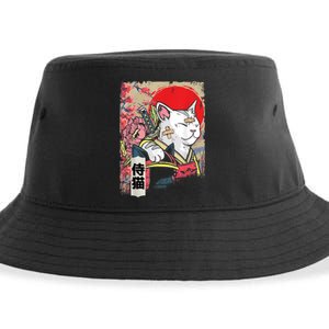 Japanese Samurai Cat Warrior Japan Ninja Kitten Sustainable Bucket Hat