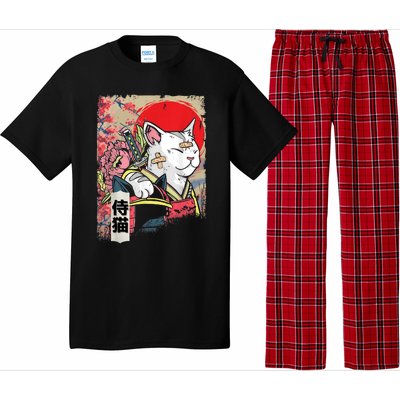 Japanese Samurai Cat Warrior Japan Ninja Kitten Pajama Set