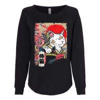 Japanese Samurai Cat Warrior Japan Ninja Kitten Womens California Wash Sweatshirt