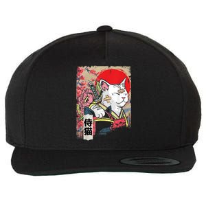 Japanese Samurai Cat Warrior Japan Ninja Kitten Wool Snapback Cap