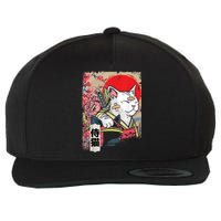 Japanese Samurai Cat Warrior Japan Ninja Kitten Wool Snapback Cap