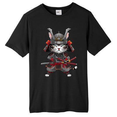 Japanese Samurai Cat Funny Parody Japanese Tall Fusion ChromaSoft Performance T-Shirt