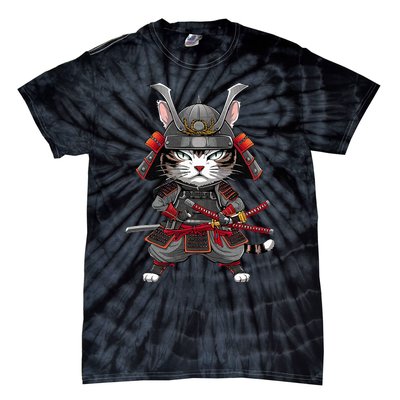 Japanese Samurai Cat Funny Parody Japanese Tie-Dye T-Shirt