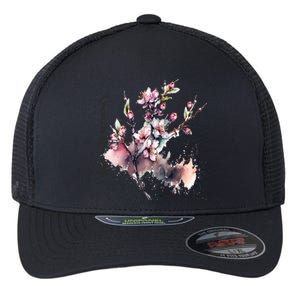 Japan Sakura Cherry Blossoms In Spring Gift Flexfit Unipanel Trucker Cap