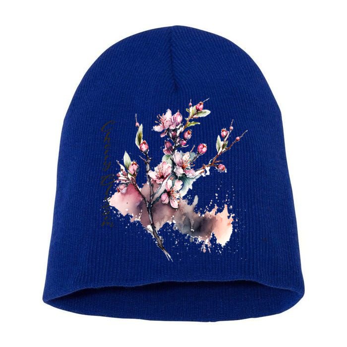 Japan Sakura Cherry Blossoms In Spring Gift Short Acrylic Beanie