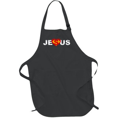 Jesus Superhero Christianity Full-Length Apron With Pockets