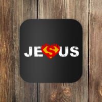 Jesus Superhero Christianity Coaster