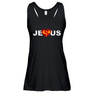 Jesus Superhero Christianity Ladies Essential Flowy Tank