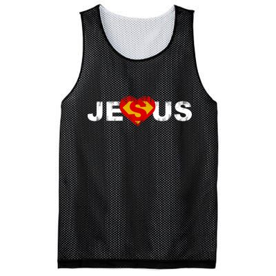 Jesus Superhero Christianity Mesh Reversible Basketball Jersey Tank