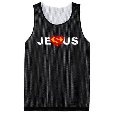 Jesus Superhero Christianity Mesh Reversible Basketball Jersey Tank