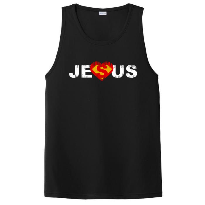 Jesus Superhero Christianity PosiCharge Competitor Tank