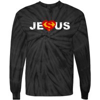 Jesus Superhero Christianity Tie-Dye Long Sleeve Shirt