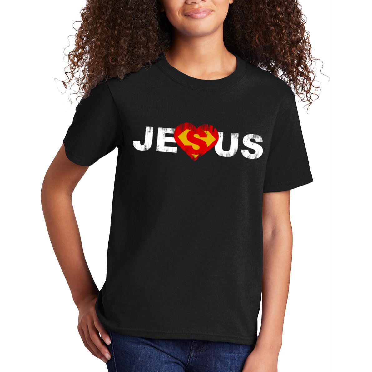 Jesus Superhero Christianity Kids T-Shirt