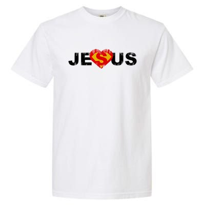 Jesus Superhero Christianity Garment-Dyed Heavyweight T-Shirt